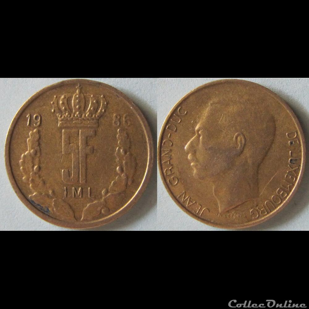 5 francs Jean (IML) 1986 monnaie monde luxembourg 5 francs jean iml 1986