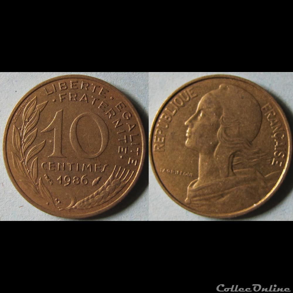 monnaie france moderne 10 centimes marianne 1986