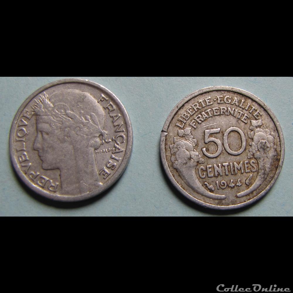 50 centimes MORLON, légère 1944 monnaie france moderne 50 centimes morlon legere 1944