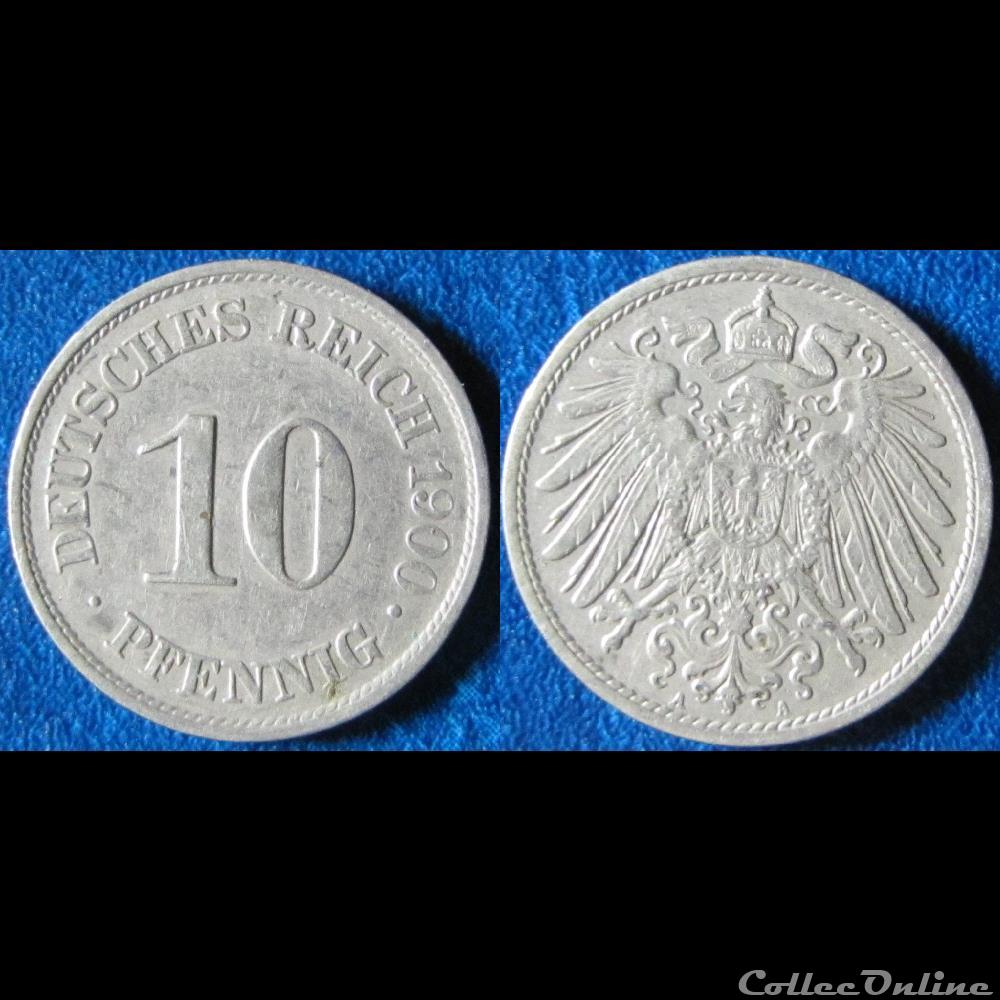 10 pfennig Wilhelm II (type 2, gand aigle) 1900 A monnaie monde allemagne 10 pfennig wilhelm ii type 2 gand aigle 1900 a