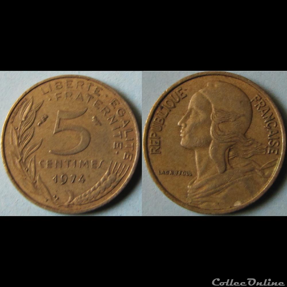 monnaie france moderne 5 centimes marianne 1974