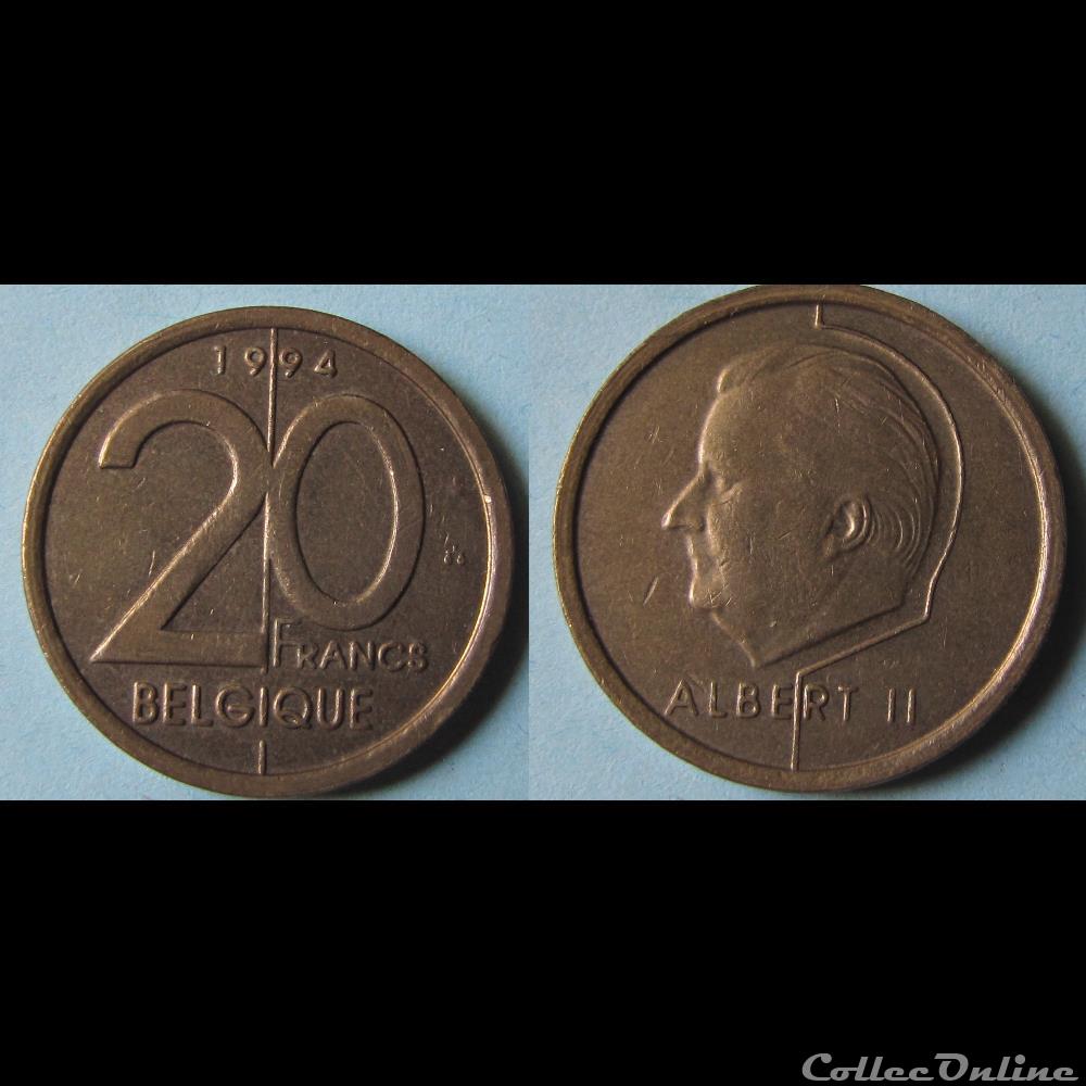 20 francs Albert II 1994 monnaie monde belgique 20 francs albert ii 1994