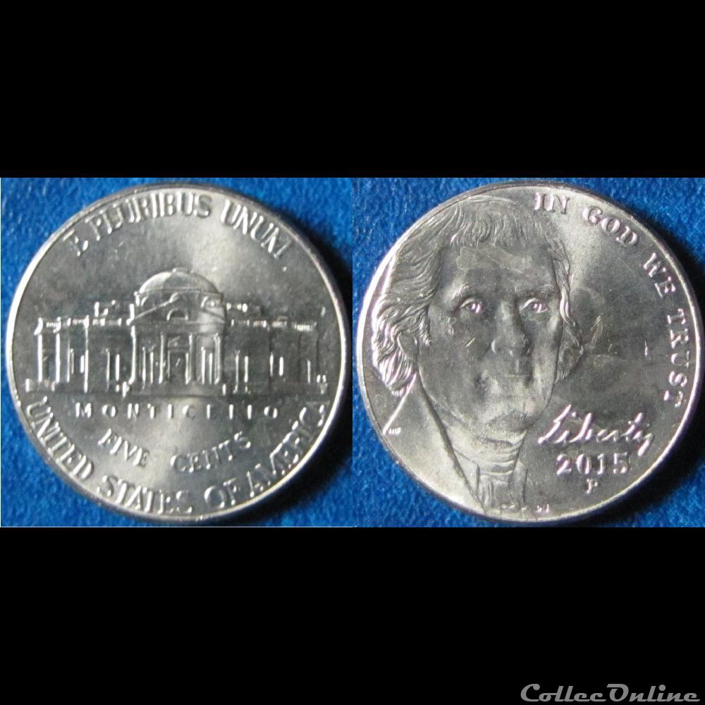 5 cents Jefferson (nickel, retour a Monticello) 2015 P monnaie monde etat uni 5 cents jefferson nickel retour a monticello 2015 p