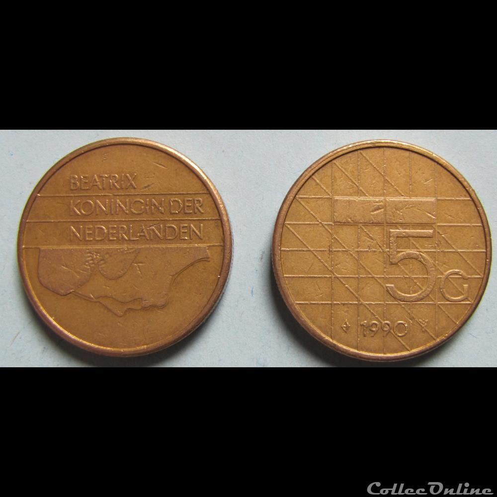 5 gulden Béatrix, 1990 monnaie monde pay ba 5 gulden beatrix 1990