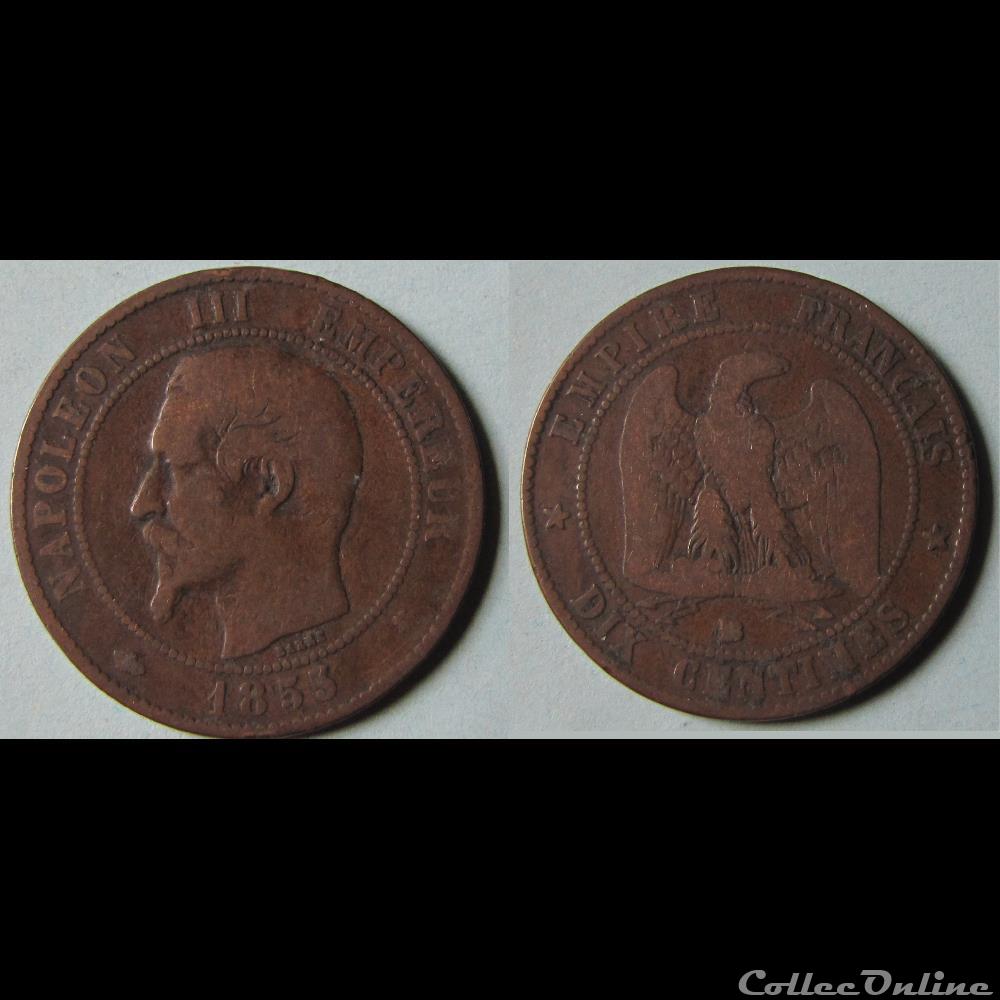 10 centimes NAPOLEON III (tête nue) 1855 monnaie france moderne 10 centimes napoleon iii tete nue 1855