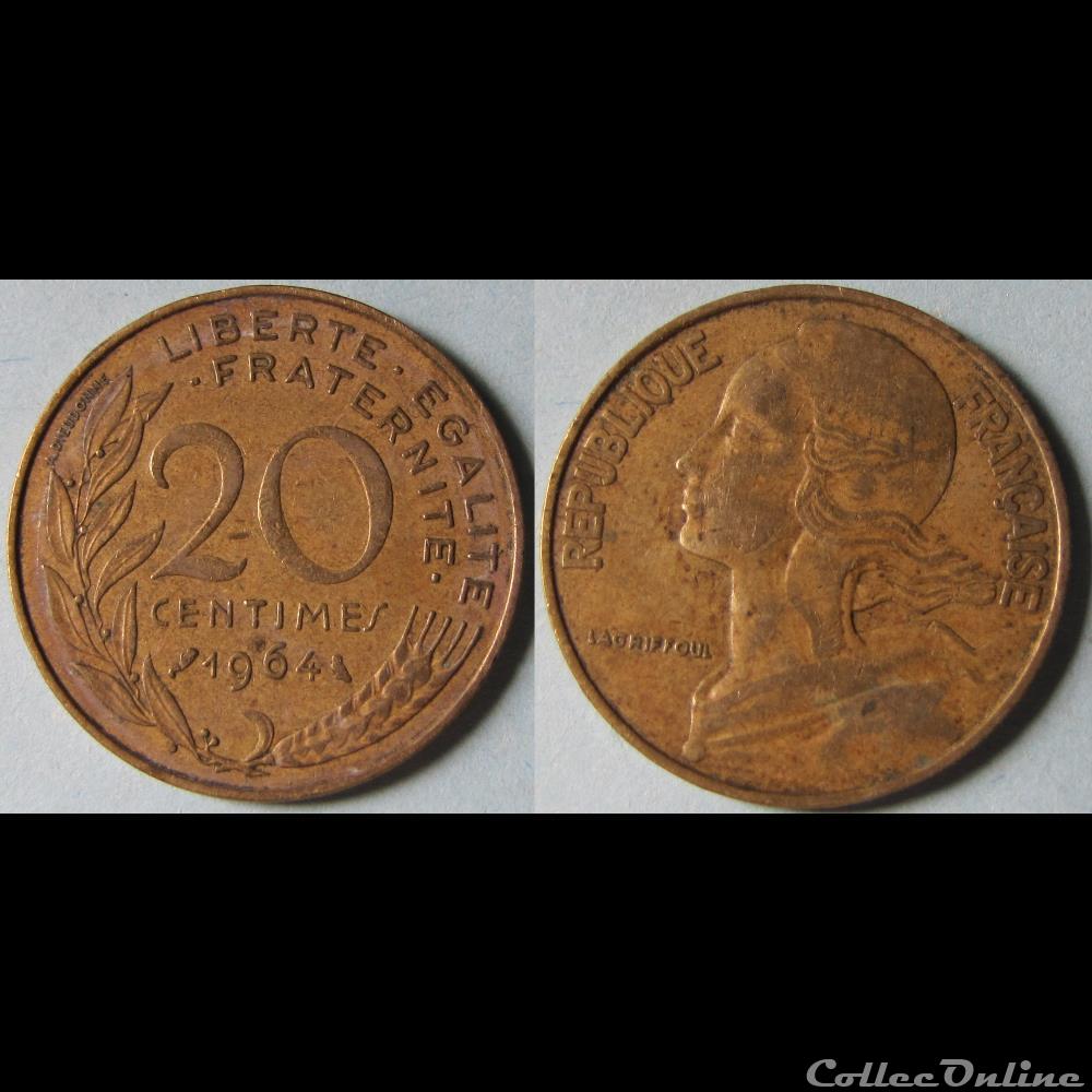 20 centimes MARIANNE 1964 monnaie france moderne 20 centimes marianne 1964