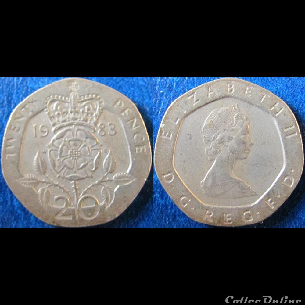 20 pence Elizabeth II (2ème effigie) 1983 monnaie monde royaume uni 20 pence elizabeth ii 2eme effigie 1983