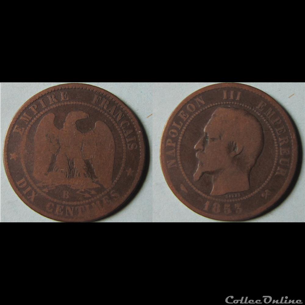 monnaie france moderne 10 centimes napoleon iii tete nue 1853