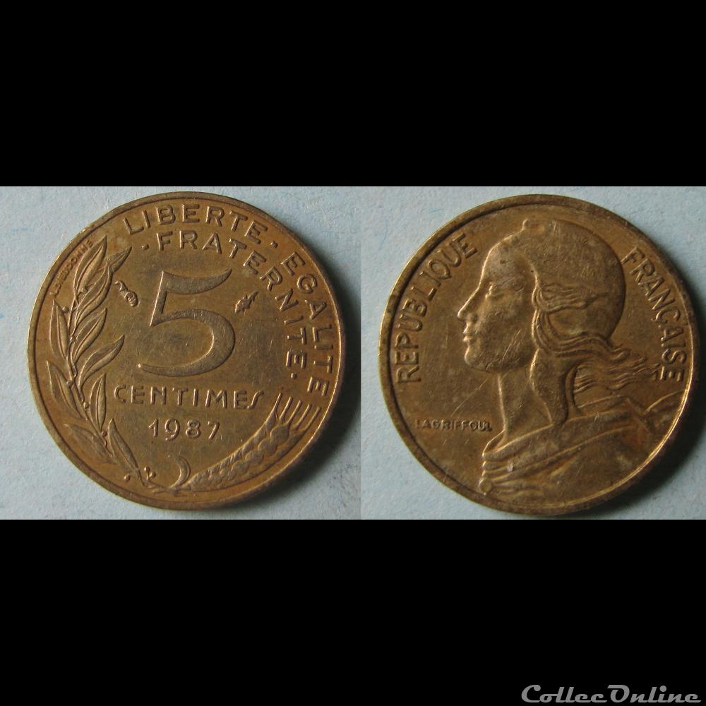 5 centimes MARIANNE 1987 monnaie france moderne 5 centimes marianne 1987