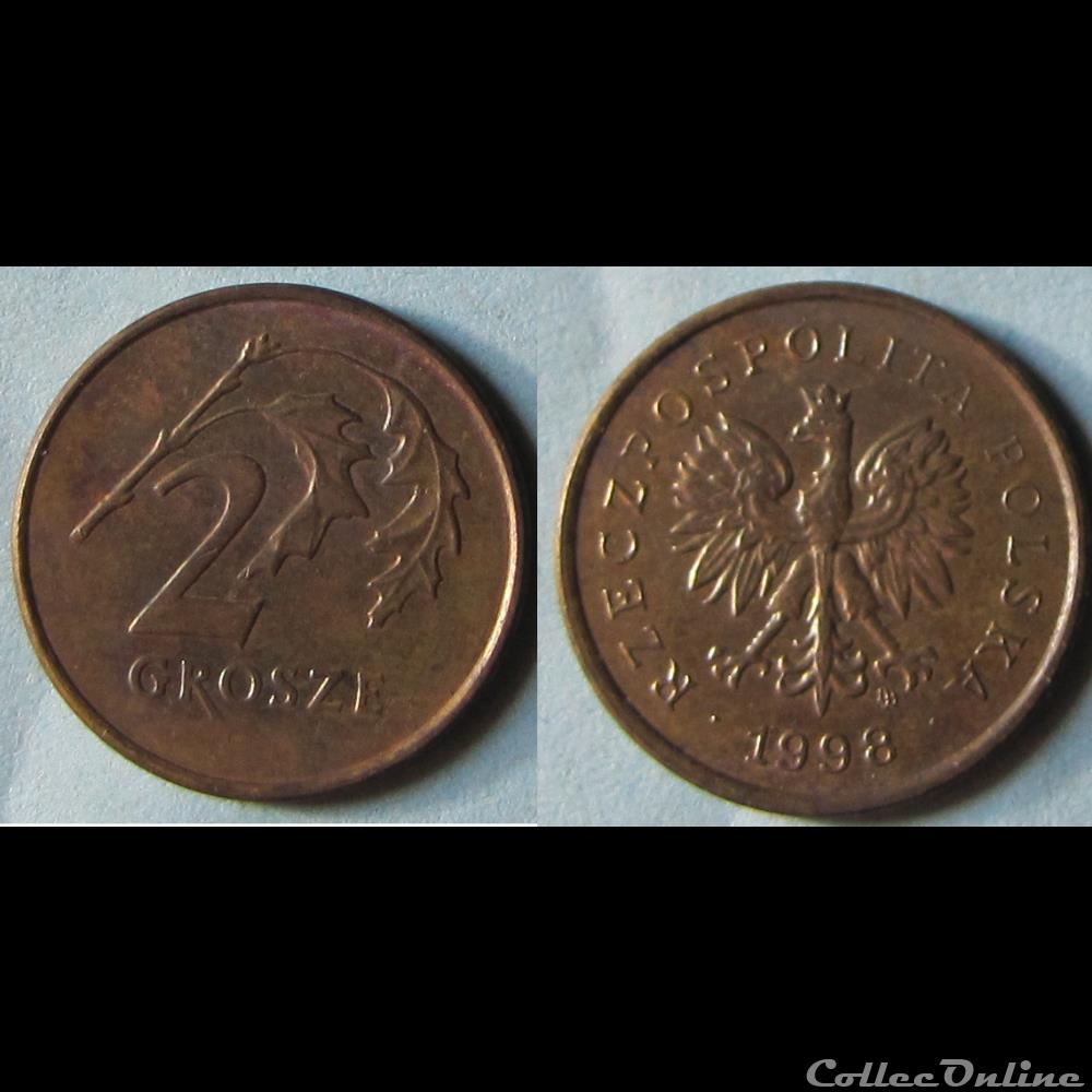 2 grosze 1998 monnaie monde pologne 2 grosze 1998