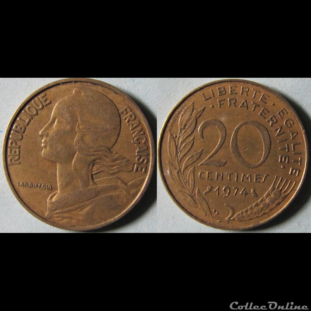 monnaie france moderne 20 centimes marianne 1974