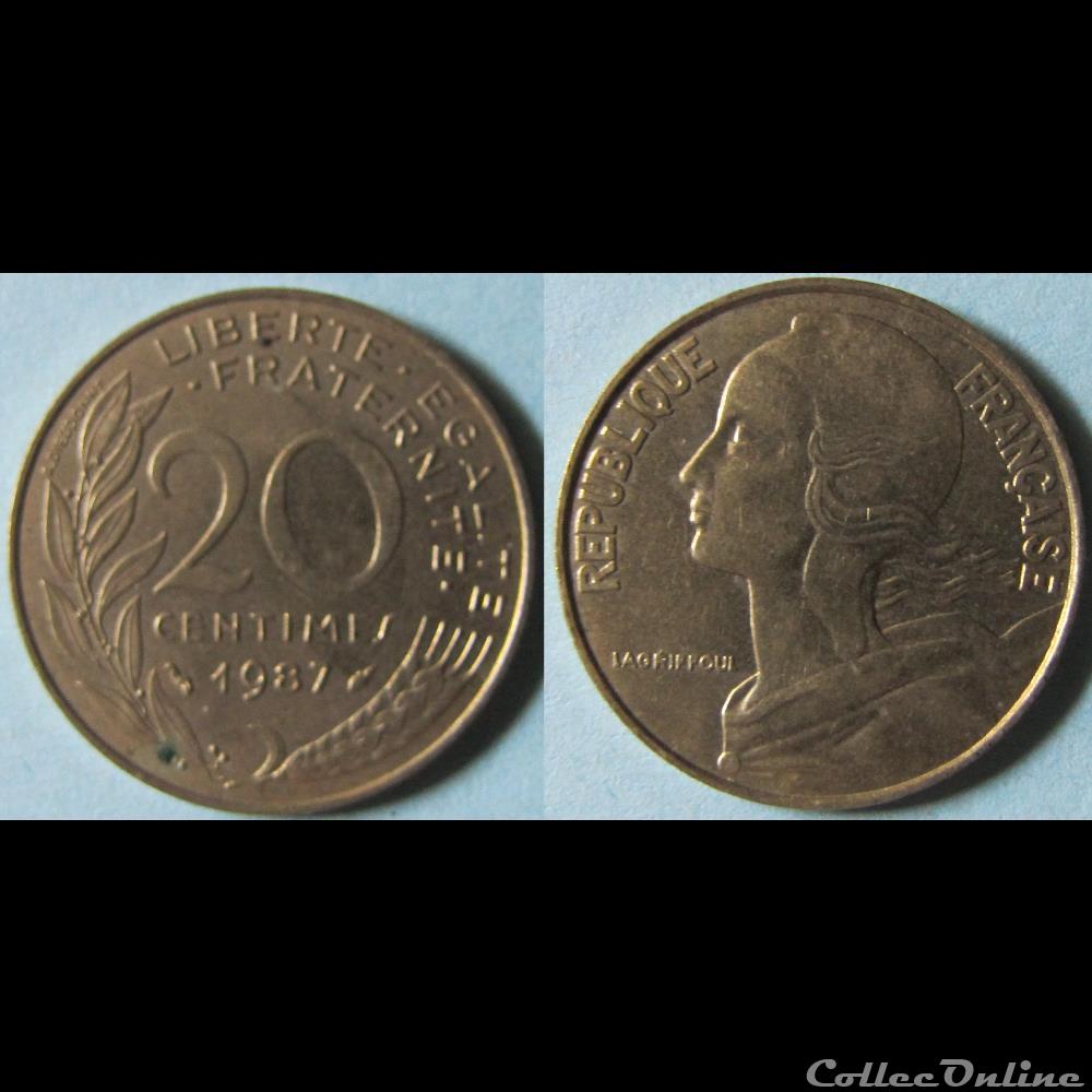 monnaie france moderne 20 centimes marianne 1987