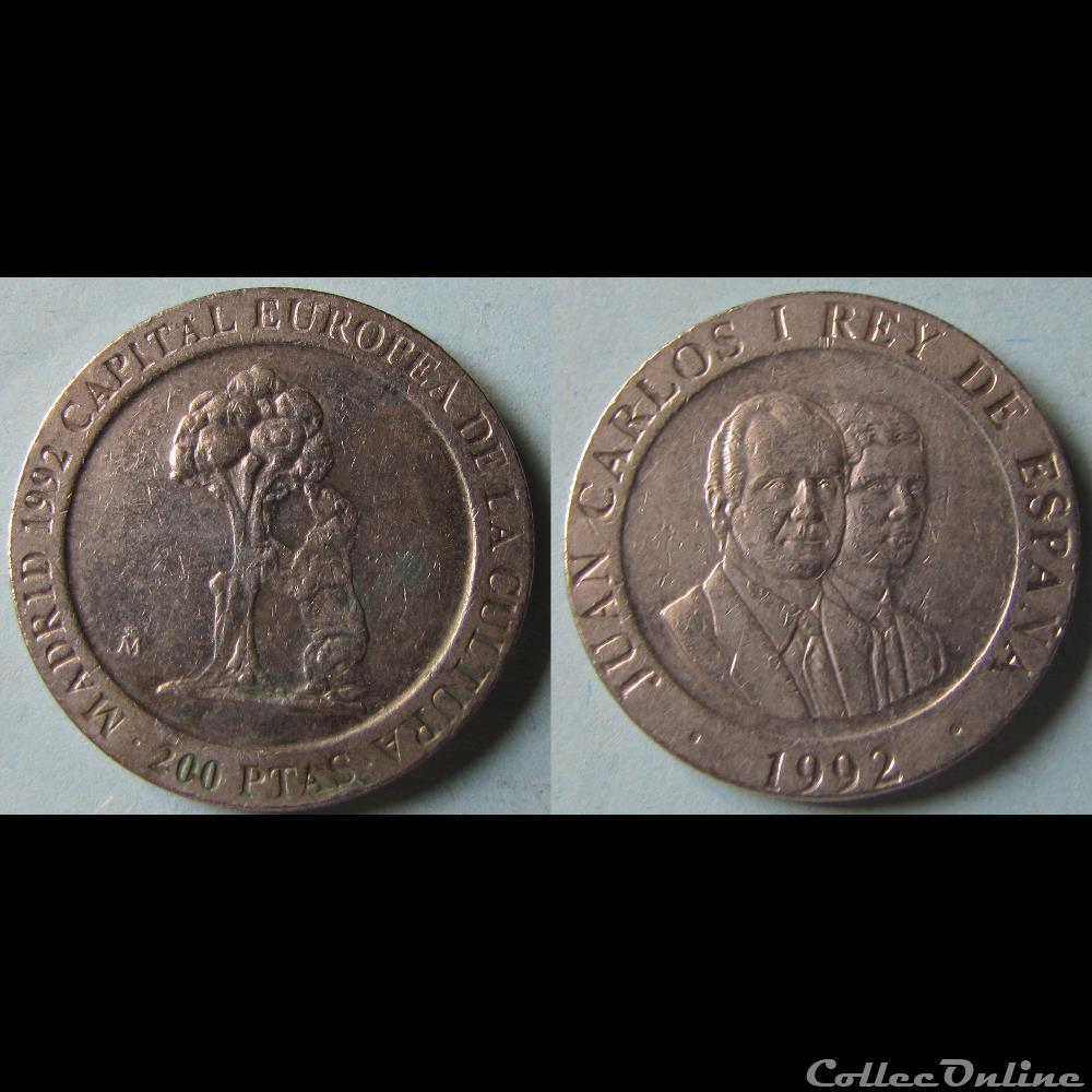 monnaie monde espagne 200 pesetas madrid capitale europeenne de la culture 1992