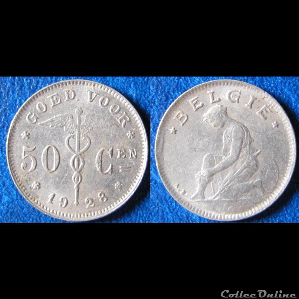 50 centimes (type Bonnetain, nr) 1928 monnaie monde belgique 50 centimes type bonnetain nr 1928