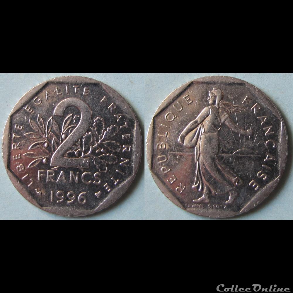 monnaie france moderne 2 francs semeus 1996