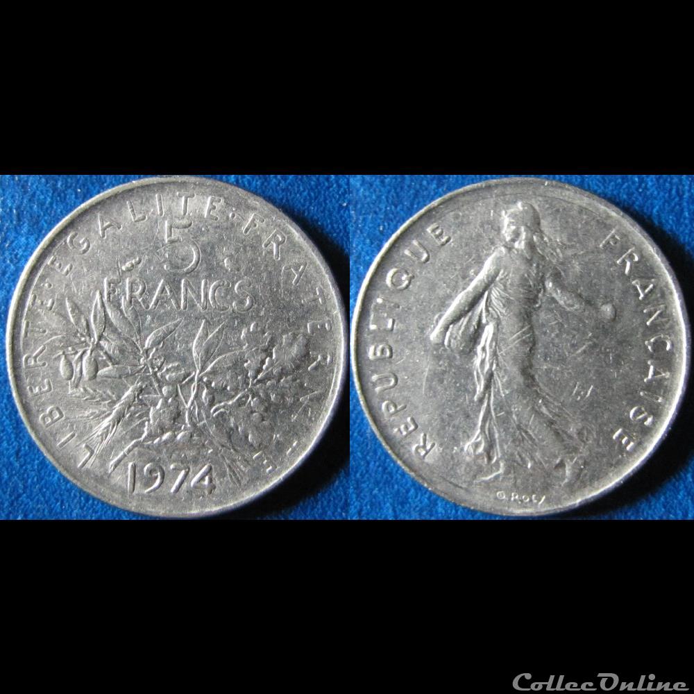 5 francs Semeuse 1974 monnaie france moderne 5 francs semeuse 1974