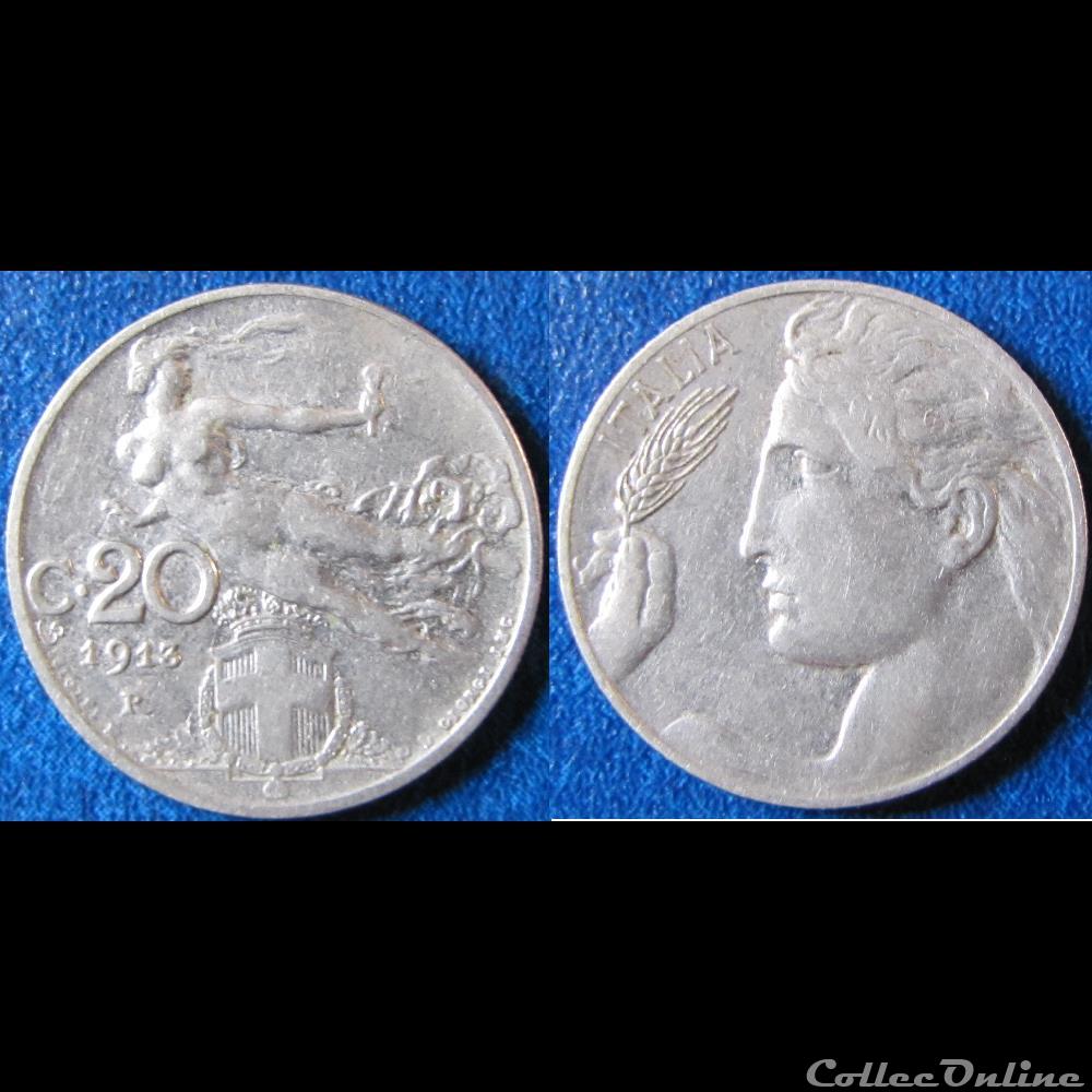 20 centesimi 1913 monnaie monde italie 20 centesimi 1913