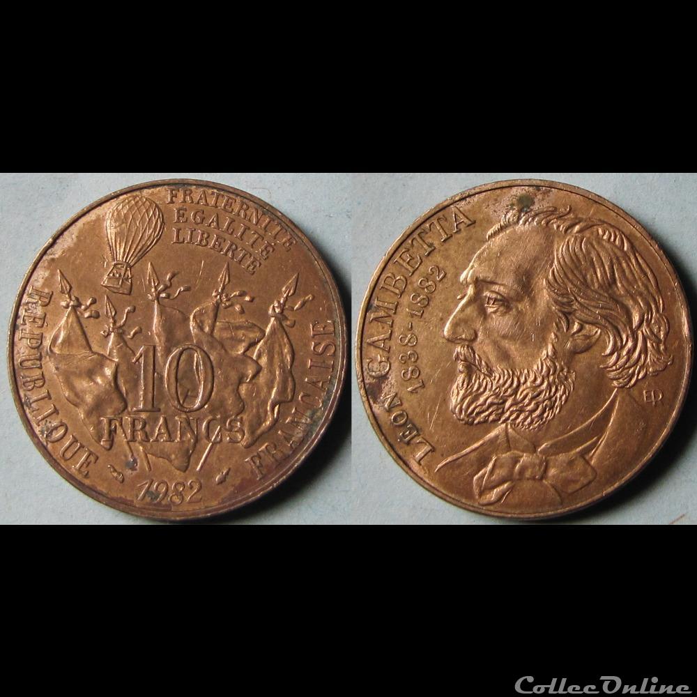 10 francs Gambetta 1982 monnaie france moderne 10 francs gambetta 1982