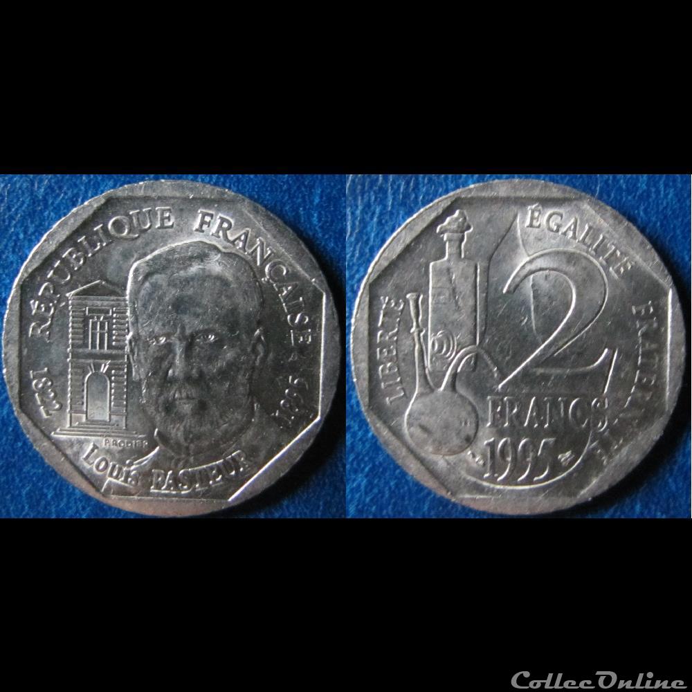 monnaie france moderne 2 francs louis pasteur 1995