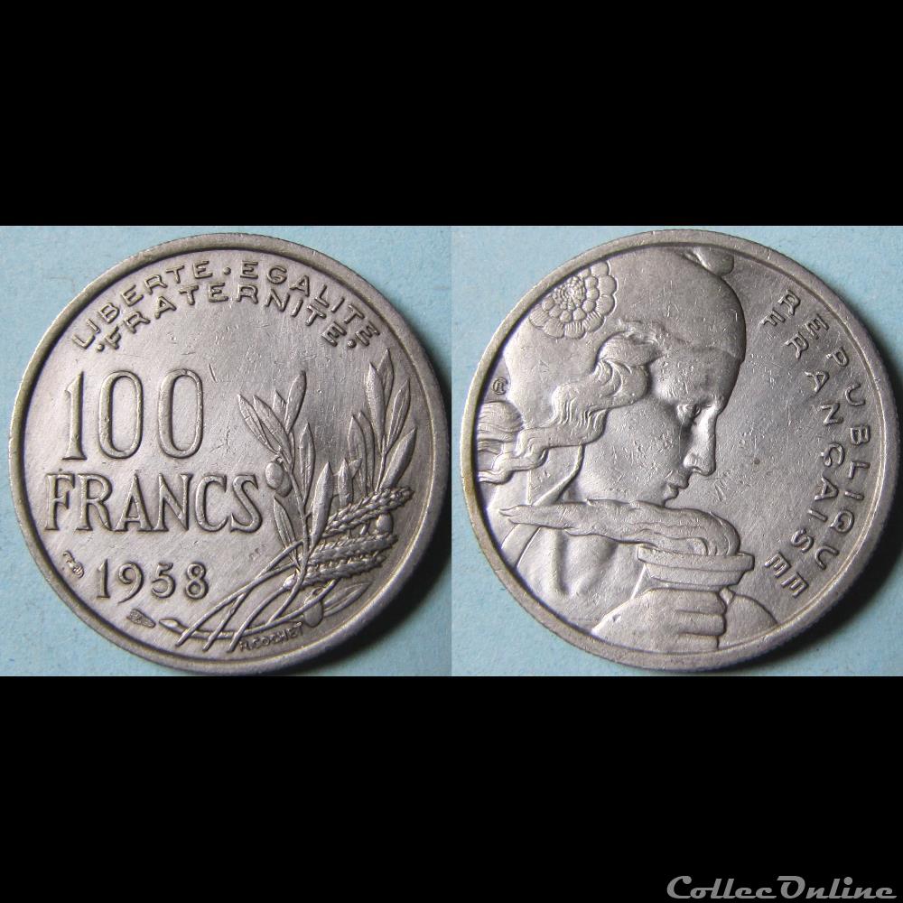 100 francs Cochet 1958 monnaie france moderne 100 francs cochet 1958