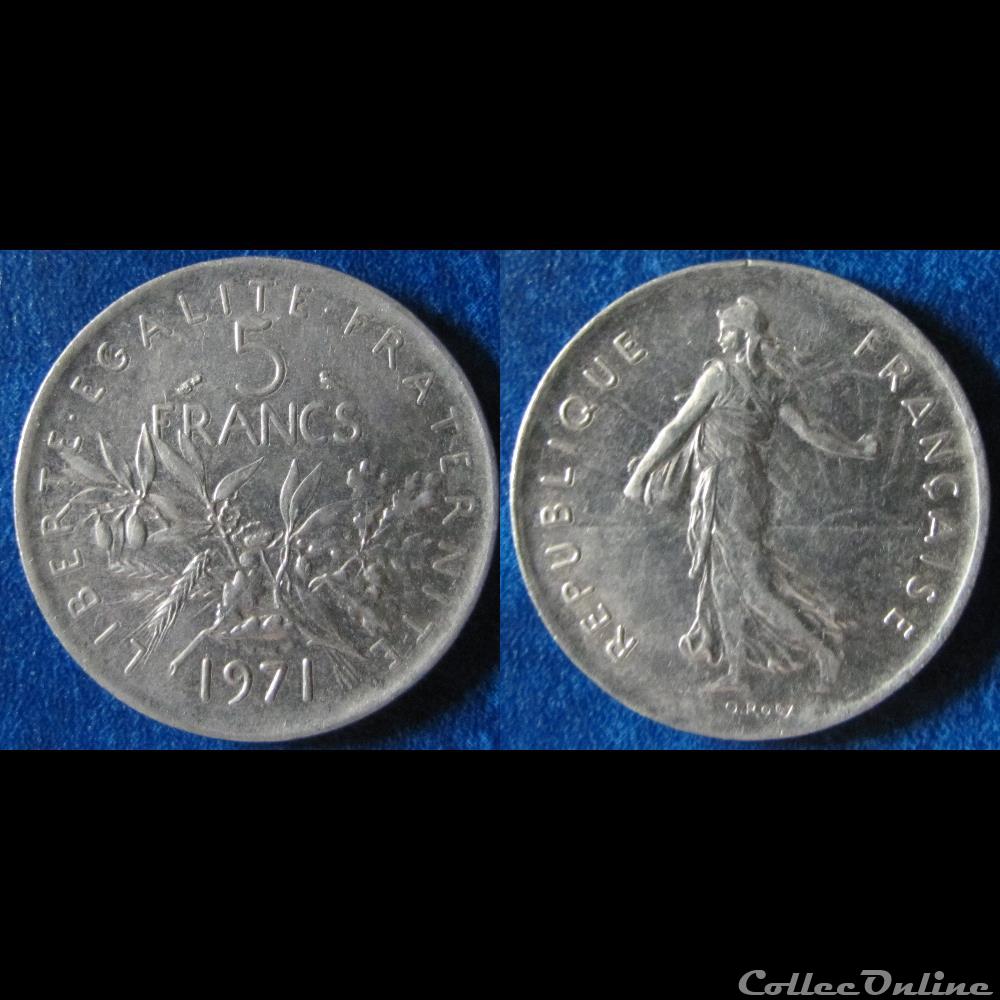 5 francs Semeuse 1971 monnaie france moderne 5 francs semeuse 1971