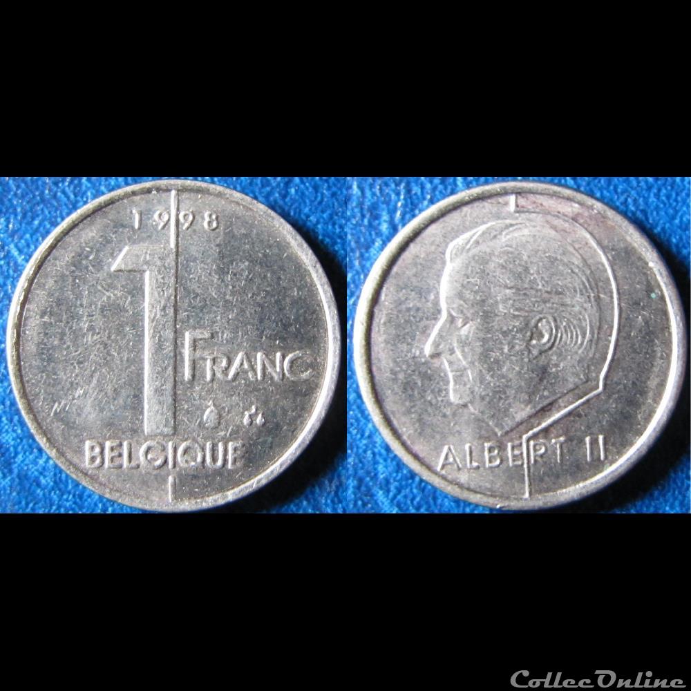 1 franc Albert II (fr) 1998 monnaie monde belgique 1 franc albert ii fr 1998
