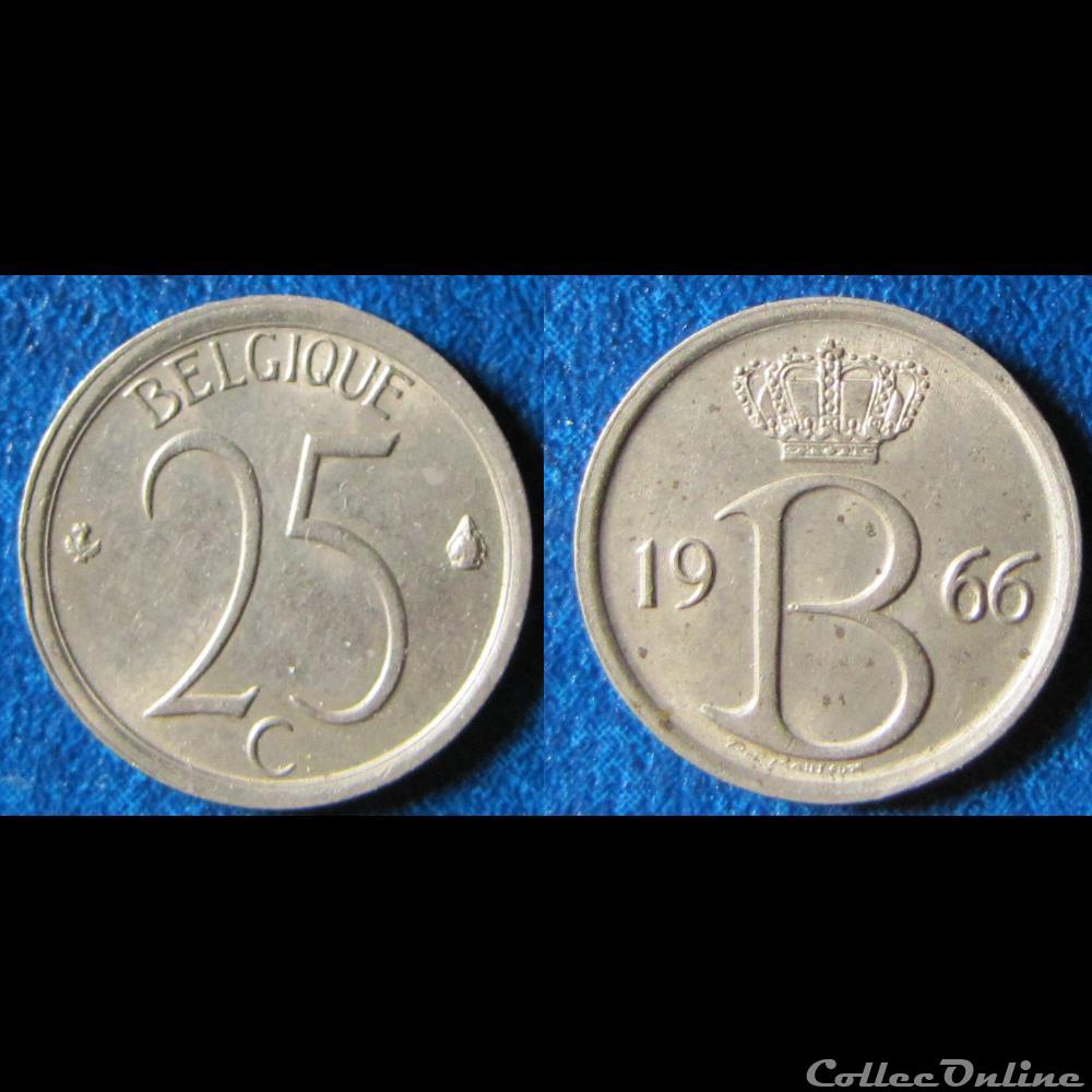 25 centimes Baudouin Ier (fr) 1966 monnaie monde belgique 25 centimes baudouin ier fr 1966