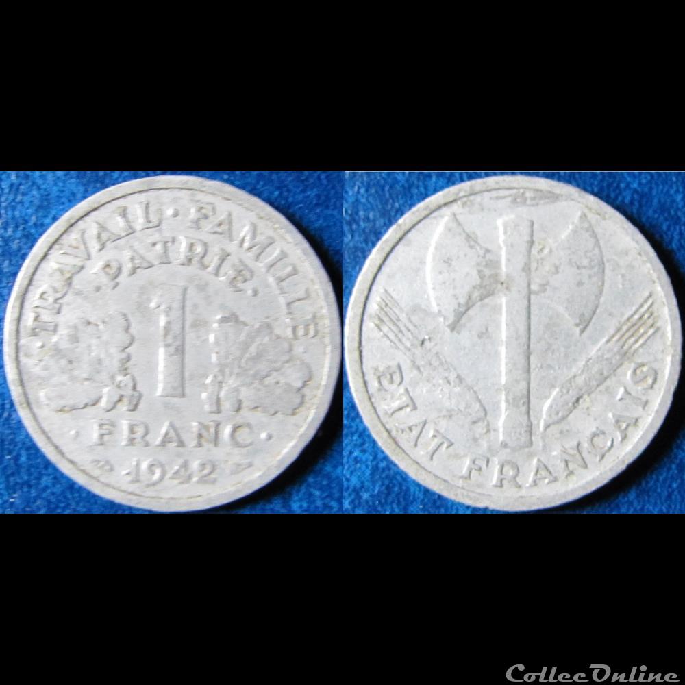 1 Franc Francisque (lourde) 1942 - Monedas - Mundo - Francia - Etat ...