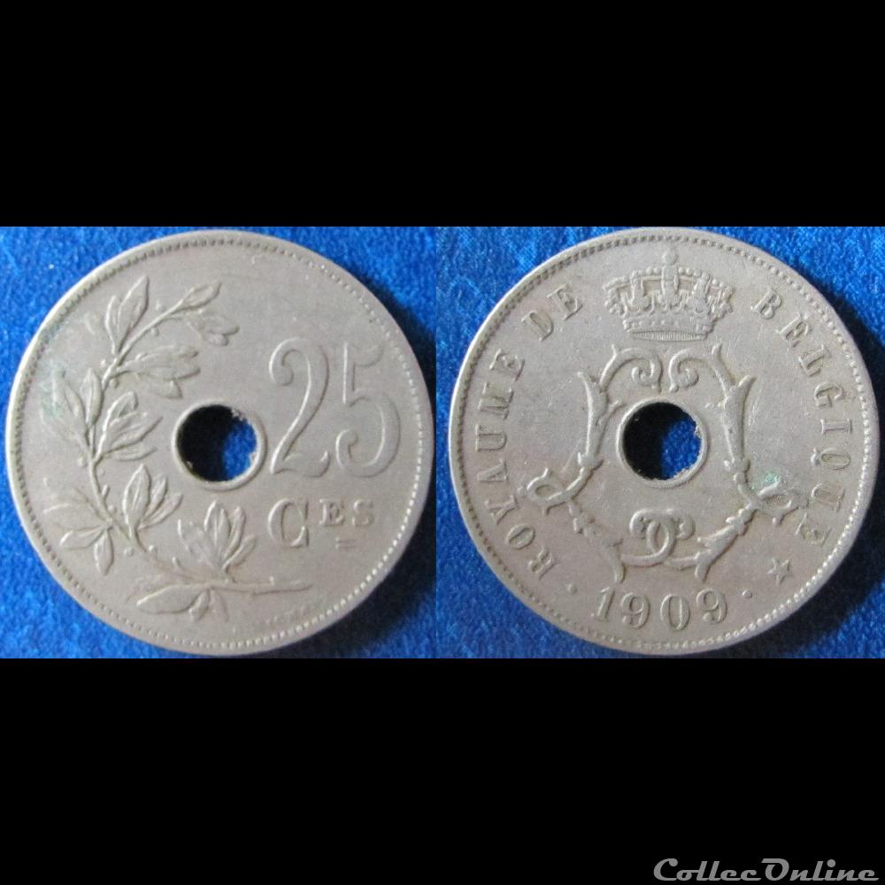 25 centimes Léopold II (type Michaux, fr) 1909 monnaie monde belgique 25 centimes leopold ii type michaux fr 1909
