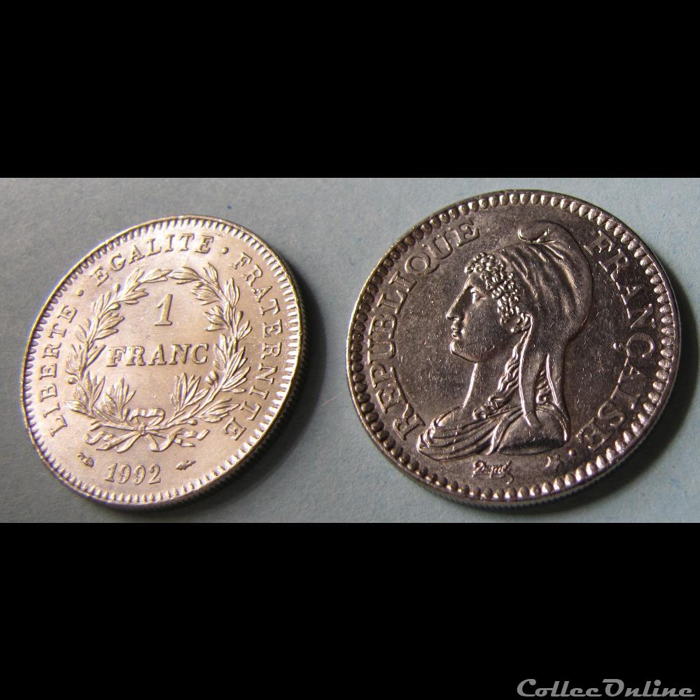 1 franc REPUBLIQUE 1992 monnaie france moderne 1 franc republique 1992