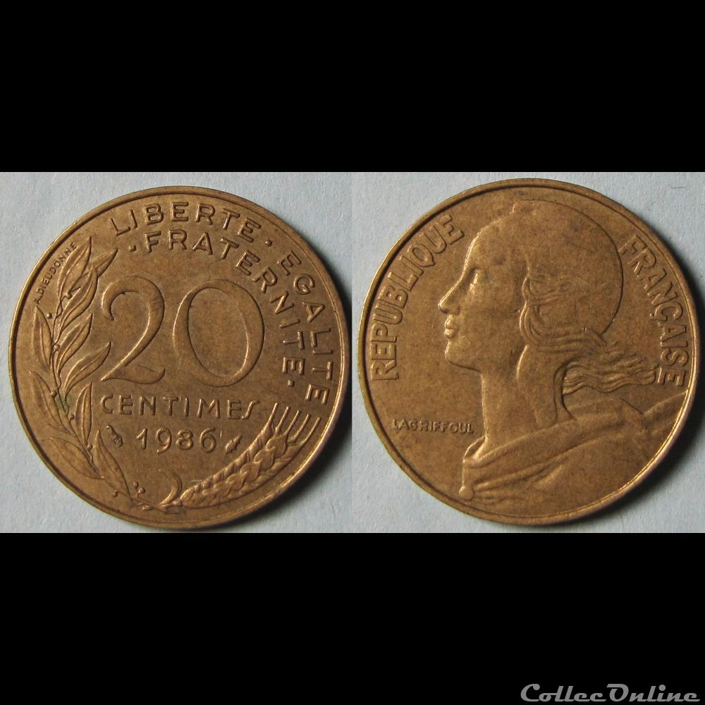 20 centimes Marianne 1986 monnaie france moderne 20 centimes marianne 1986