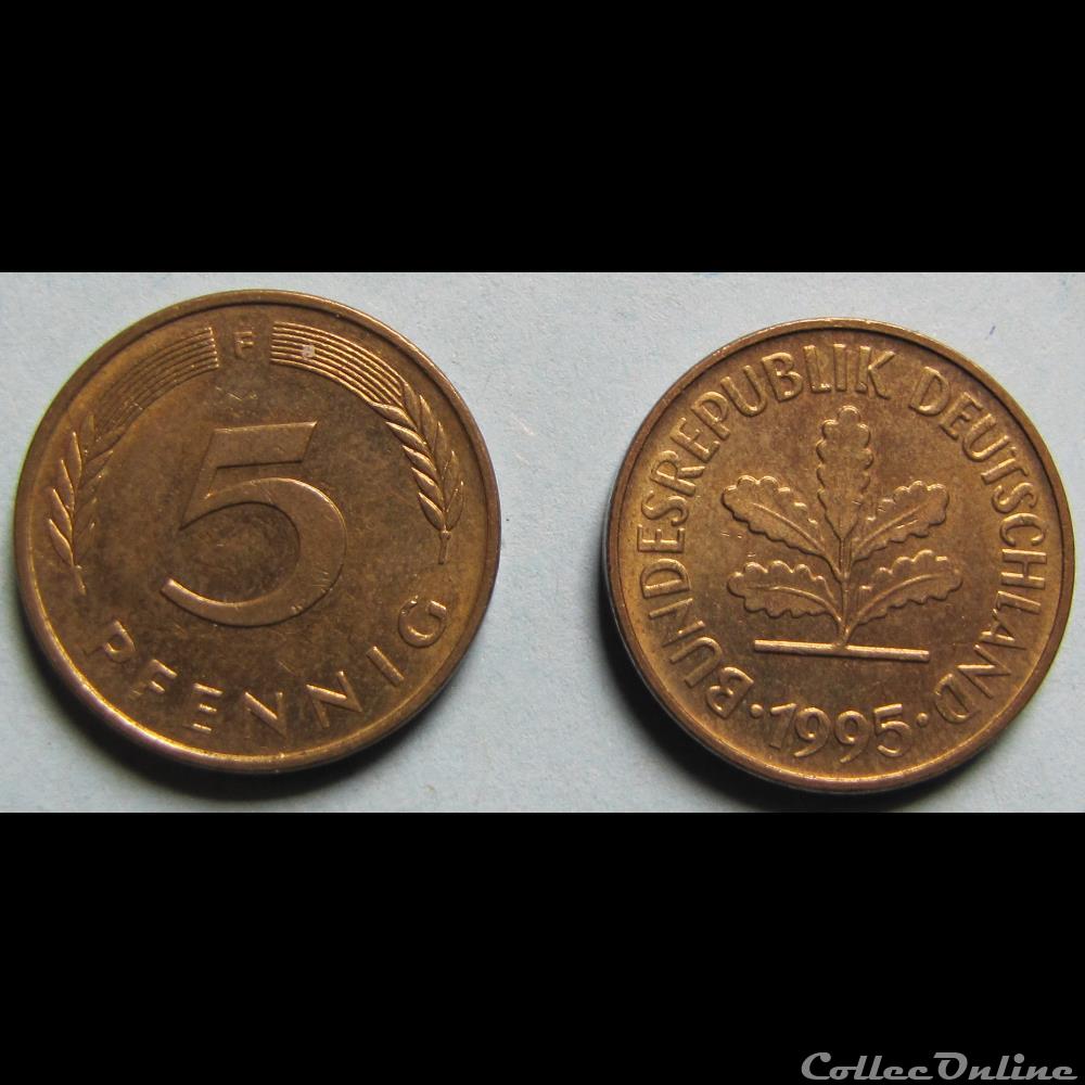 5 pfennig 1995 monnaie monde allemagne 5 pfennig 1995