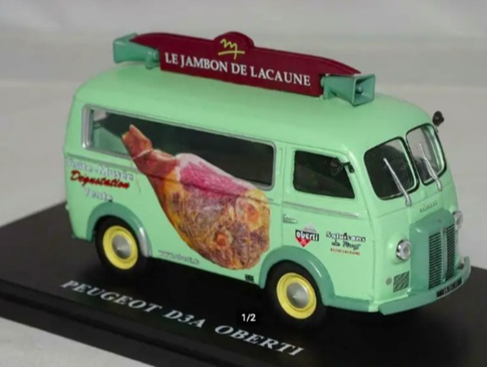 Peugeot D3A Oberti jambon de Lacaune modeles reduits voitures peugeot d3a oberti jambon de lacaune