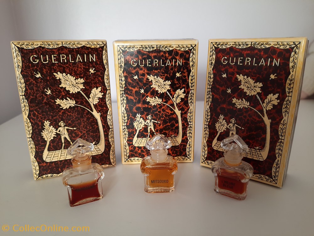 GUERLAIN: Miniatures de Parfum L'HEURE BLEUE et MITSOUKO parfums beaute guerlain miniatures de parfum heure bleue et mitsouko