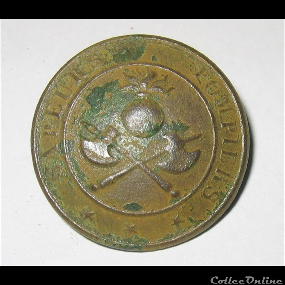 bouton militaire infanterie sapeurs pompiers 1820