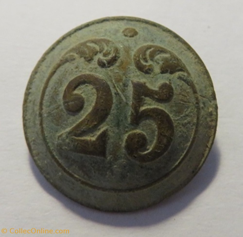 25 e Régiment Infanterie 1820-1844 Restauration vetements et accessoires boutons militaires 25 e regiment infanterie 1820 1844 restauration
