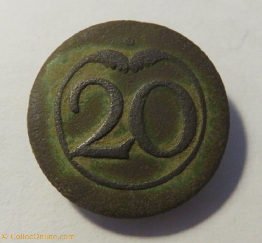 vetements et accessoires boutons militaires 20 e regiment infanterie eu 1762