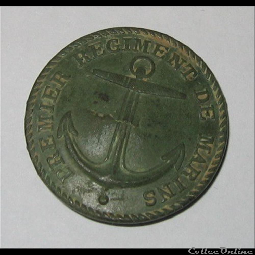 bouton militaire infanterie 1er regiment de marins 1792 1794