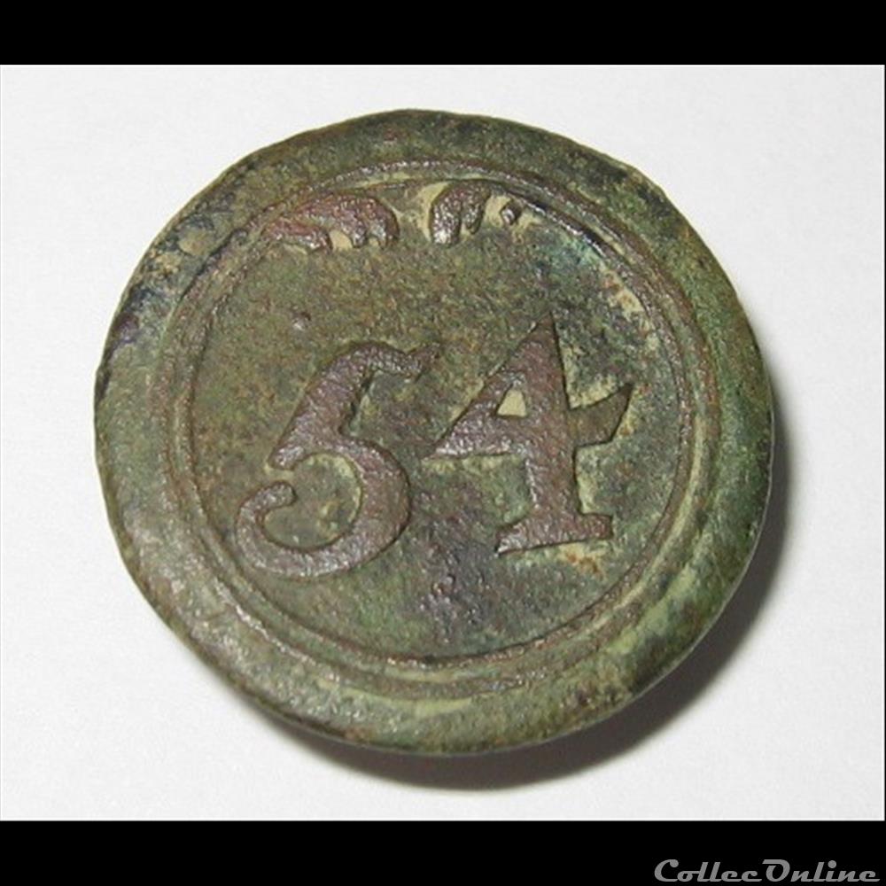 54ème RI légére - Post 1786 bouton militaire infanterie 54eme ri legere post 1786