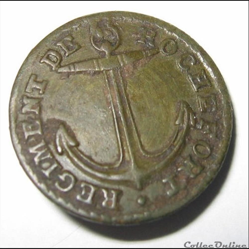 "Régiment de Rochefort" - 3ème RI de marine - 1803 bouton militaire infanterie regiment de rochefort 3eme ri de marine 1803