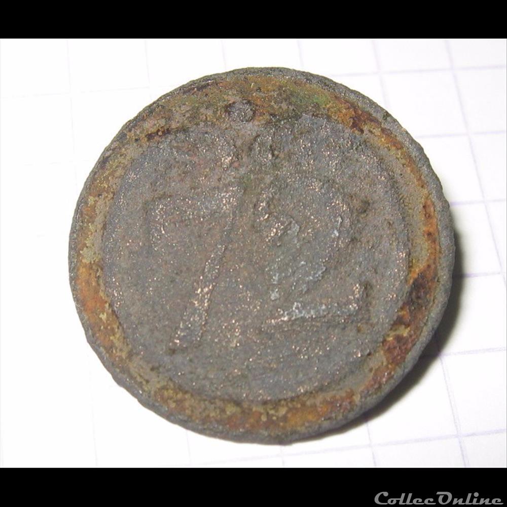 72e Ri troupes à pied Premier empire bouton militaire infanterie 72e ri troupes a pied premier empire