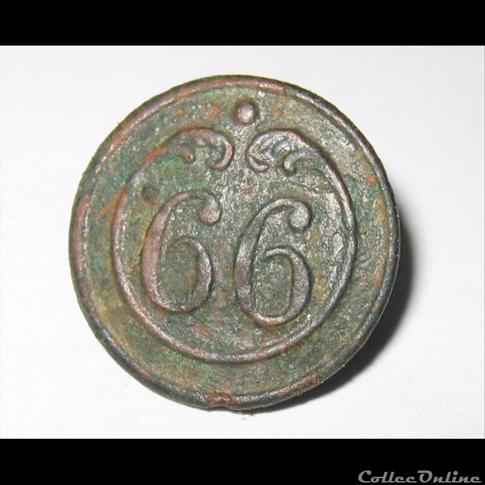 66e RI de ligne 1803-1814 bouton militaire infanterie 66e ri de ligne 1803 1814