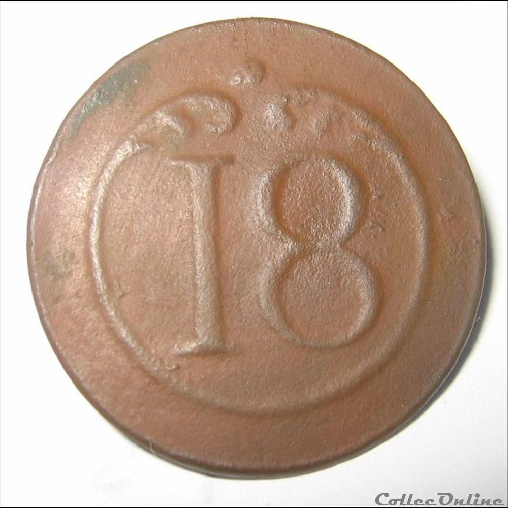 18ème Régiment d'Infanterie - Premier Empire bouton militaire 18eme regiment infanterie premier empire