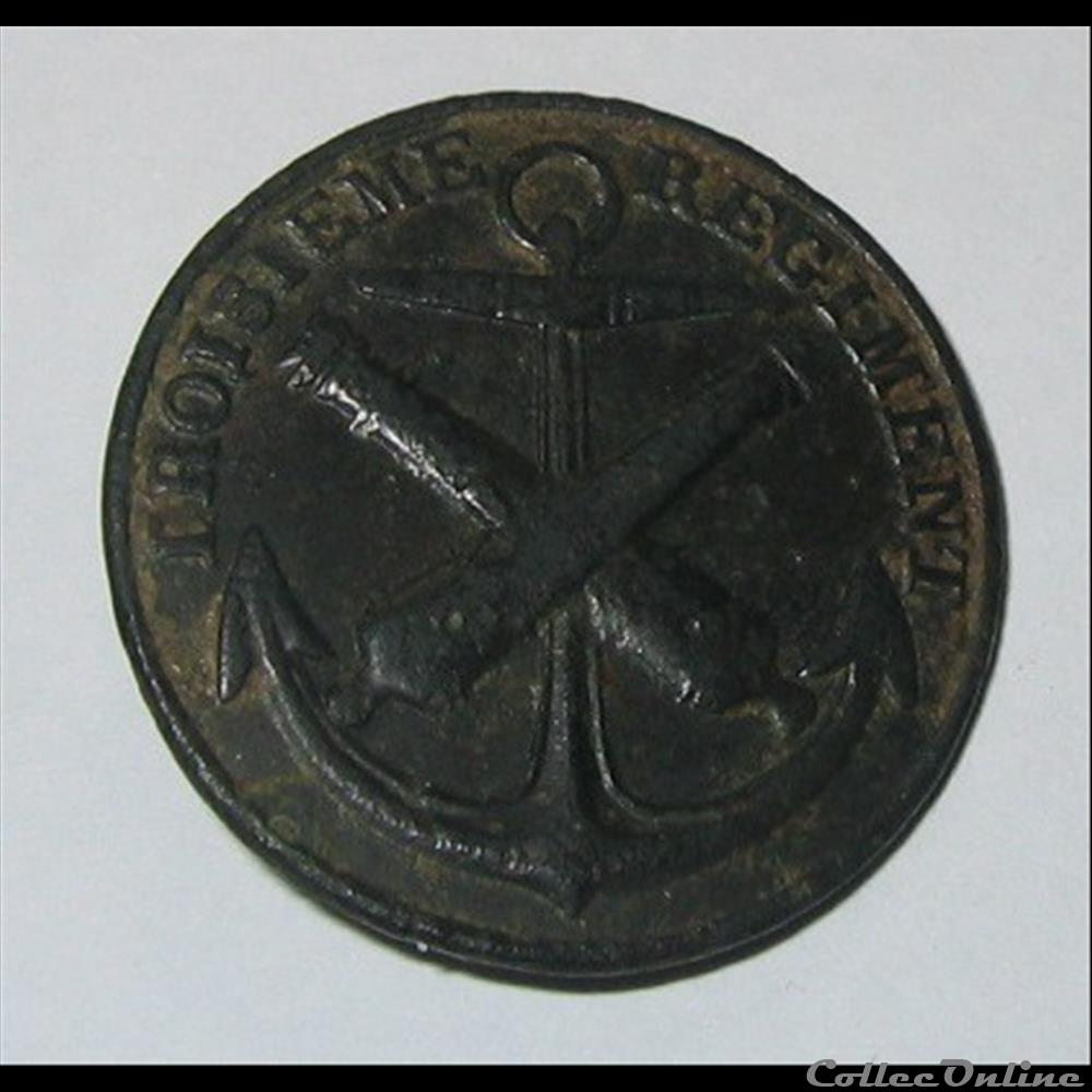 bouton militaire infanterie 3e regiment artillerie de marine 1803