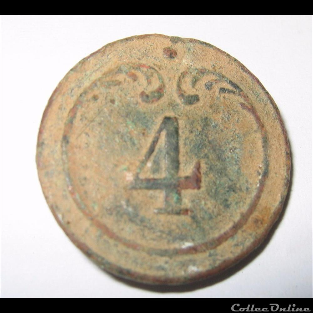 4e RI de ligne 1803-1814 bouton militaire 4e ri de ligne 1803 1814