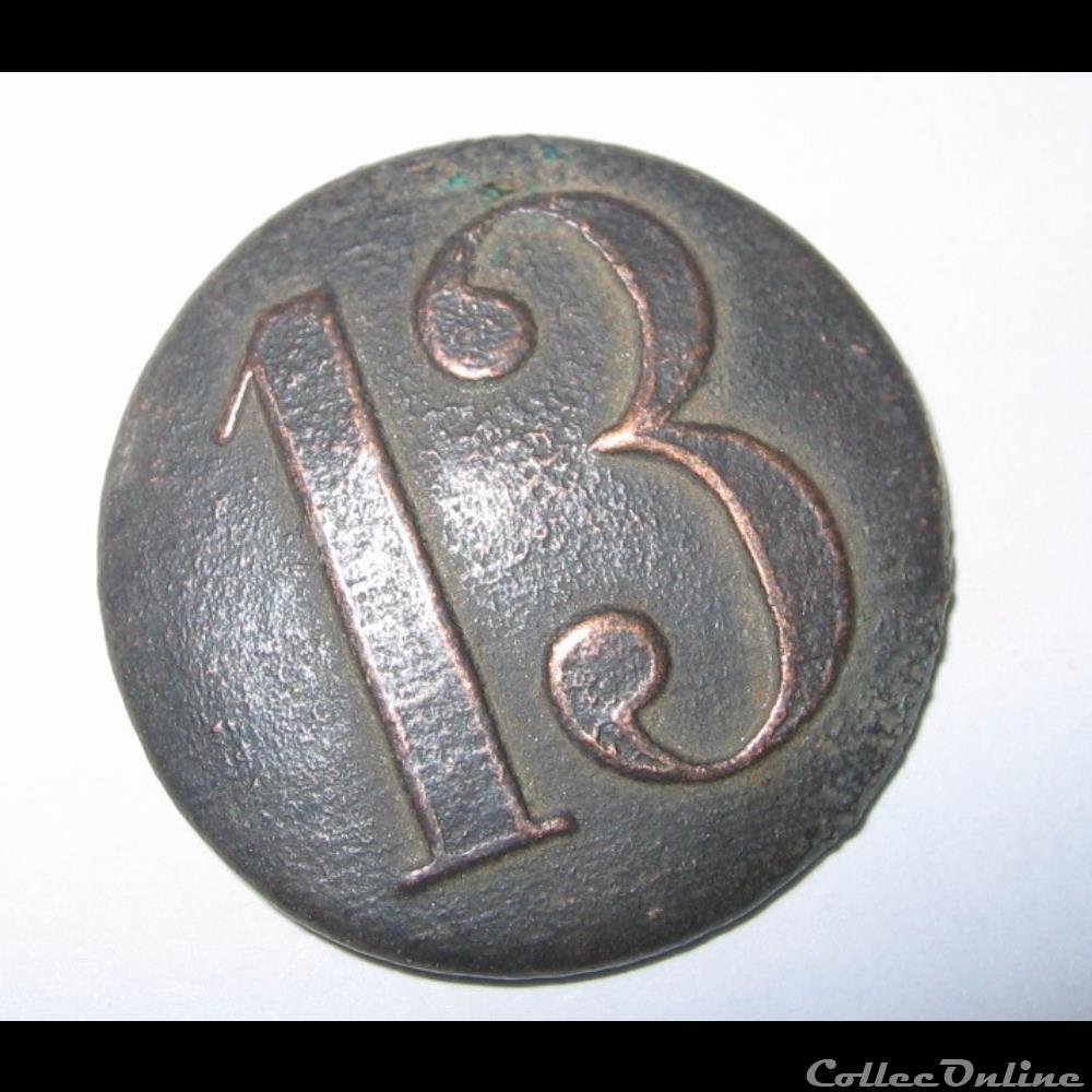 13eRI troupes Prussiennes bouton militaire infanterie 13eri troupes prussiennes