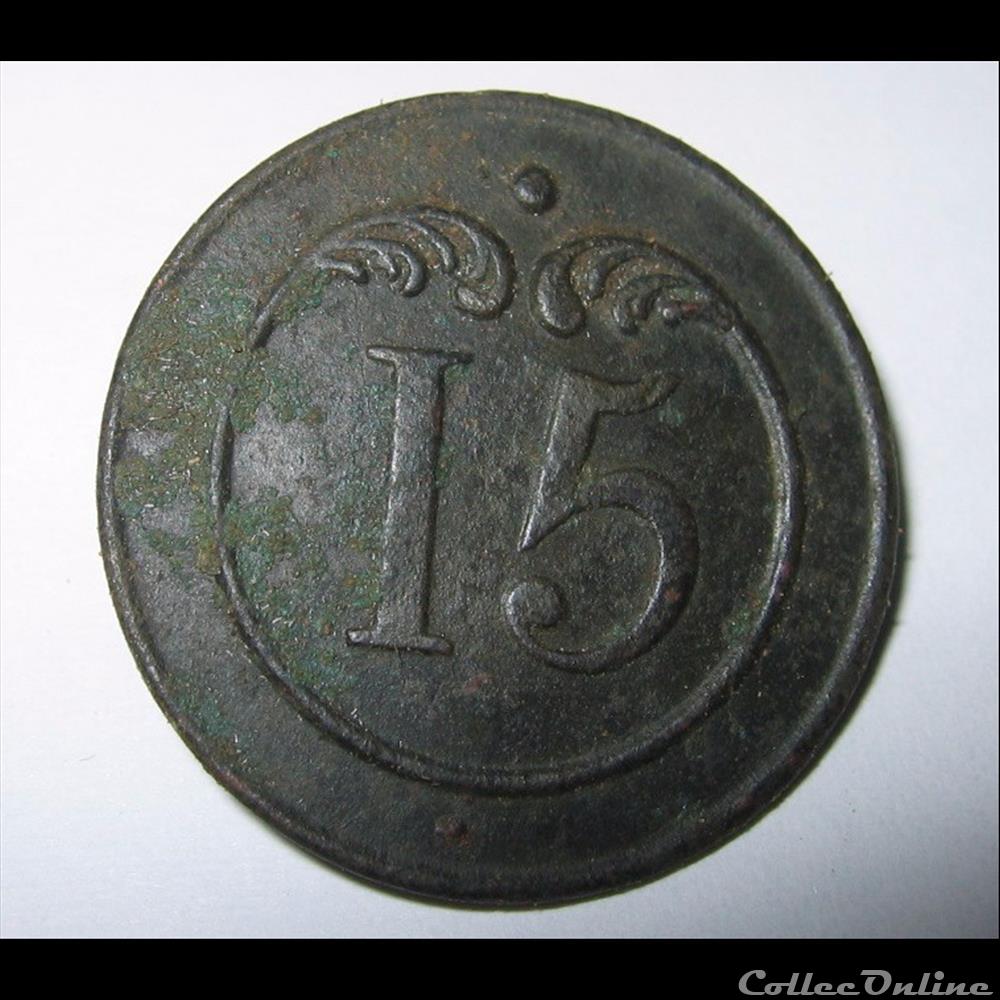 bouton militaire infanterie 15e ri de ligne 1803 1814
