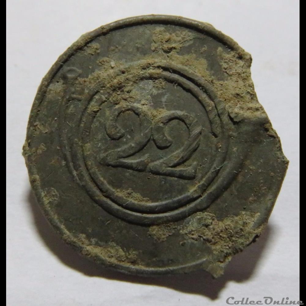 22e R Chasseurs à pied Premier empire bouton militaire infanterie 22e r chasseurs a pied premier empire