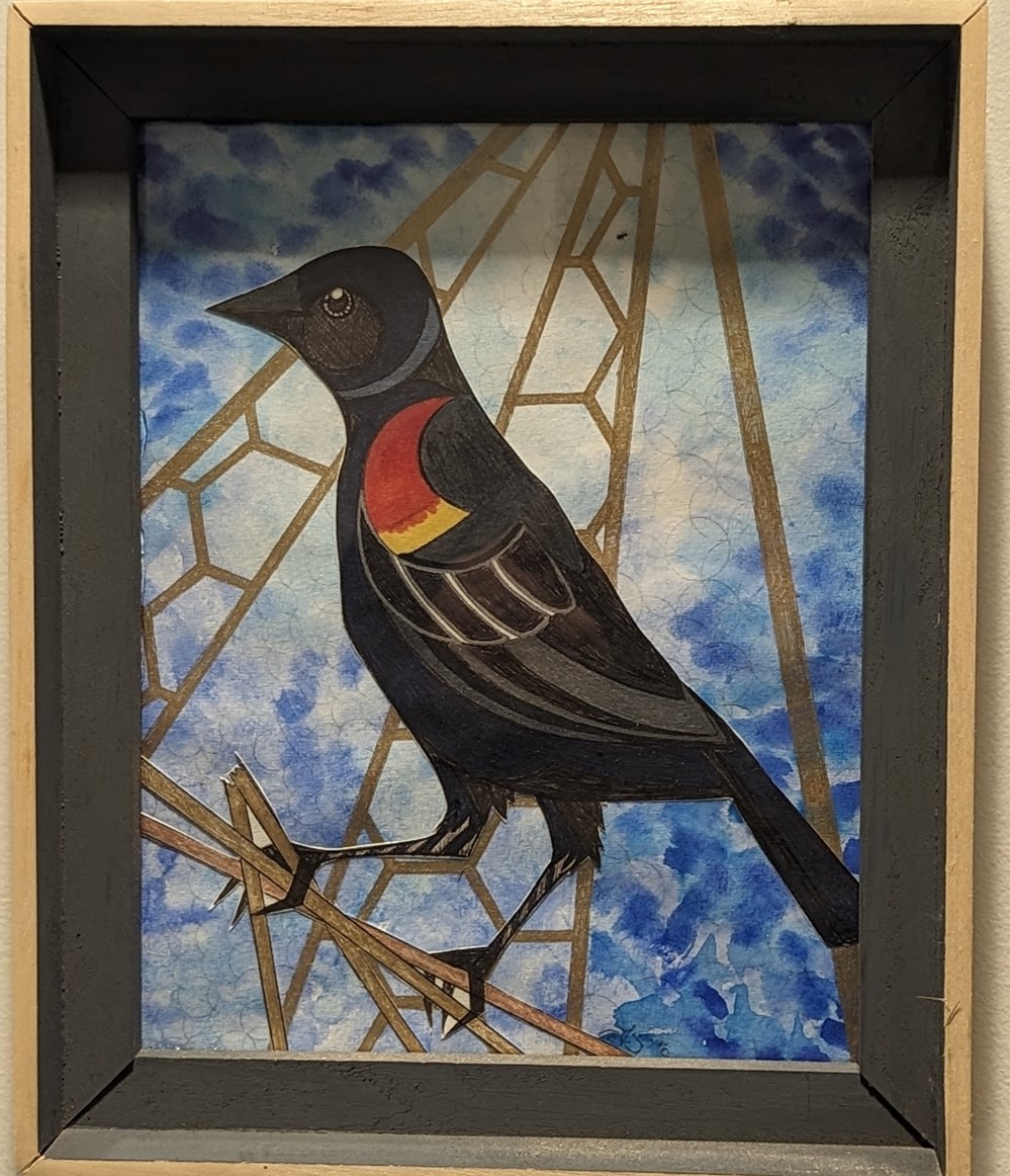 art antiquities red winged bird