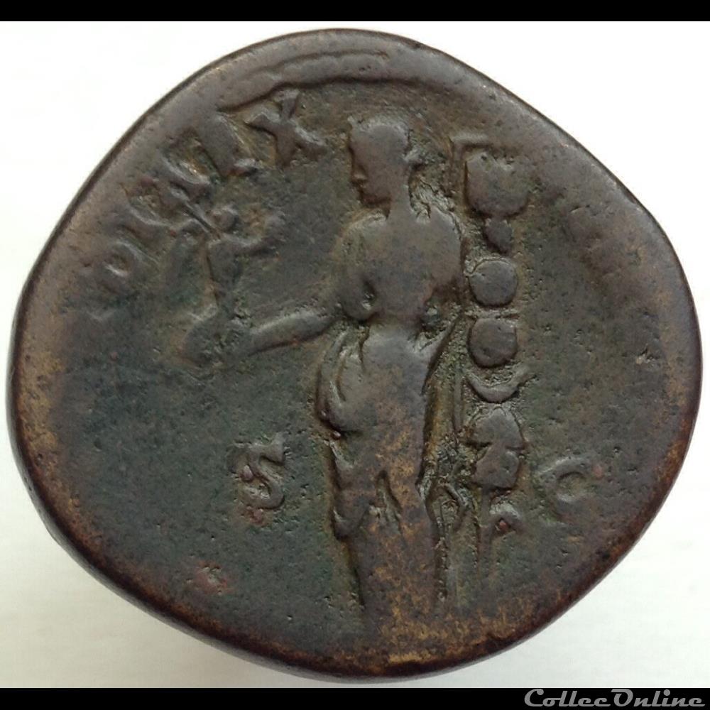 Antonin le Pieux - Sesterce - Concordia Exercitvvm - RIC 600 monnaie antique romaine antonin le pieux sesterce concordia exercitvvm ric 600